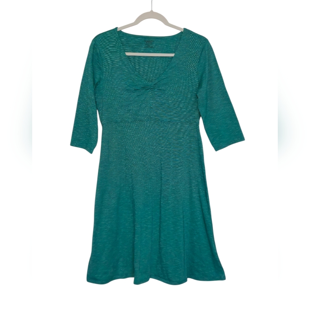 Toad & Co Rosalinda Dress Teal 3/4 Sleeve